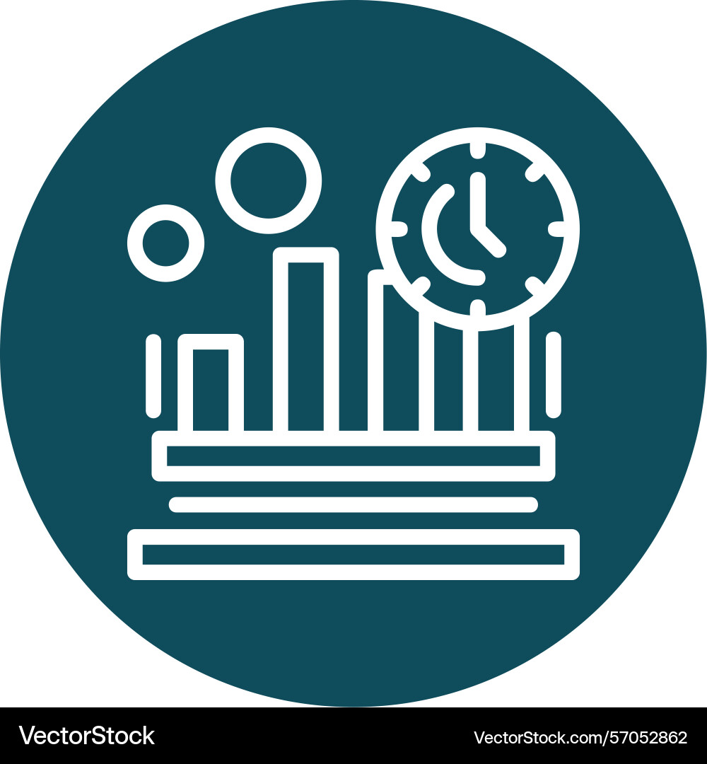 Real-time data line circle style icon design vector image