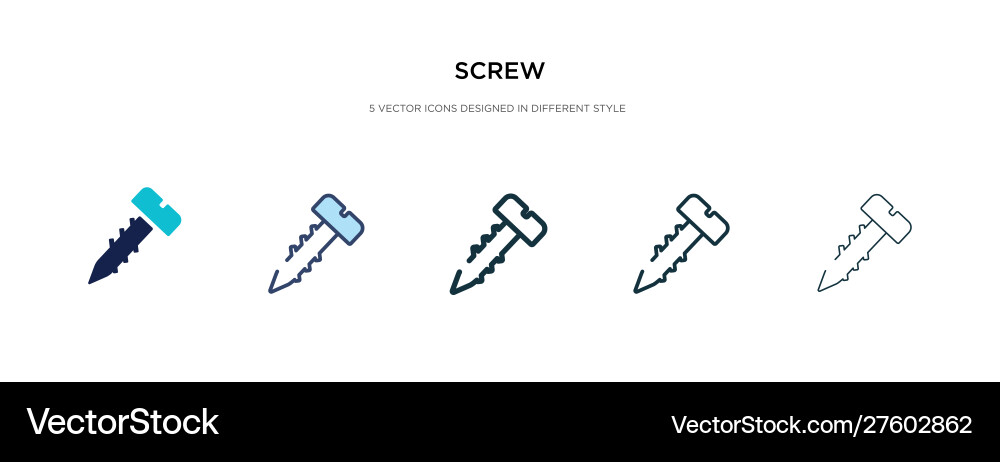 Screw Icon Set - Multiple Styles vector image