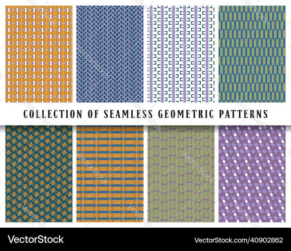 Seamless geometric pattern background collection Vector Image