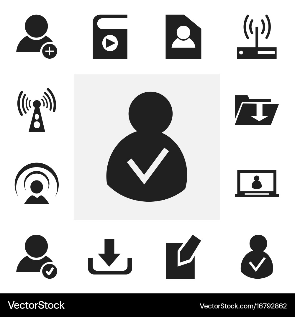 Set of 12 editable web icons includes symbols vector image