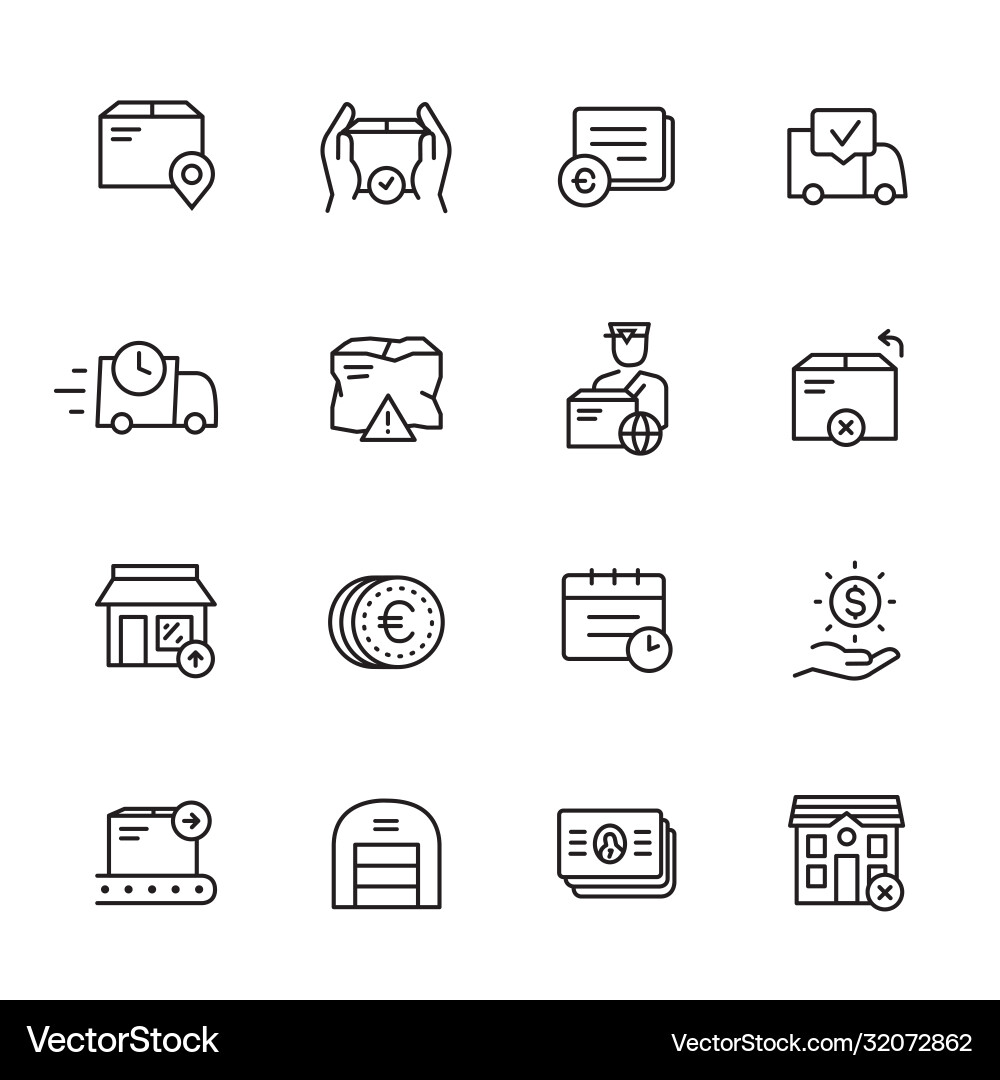 Shipment and delivery icons set vector image