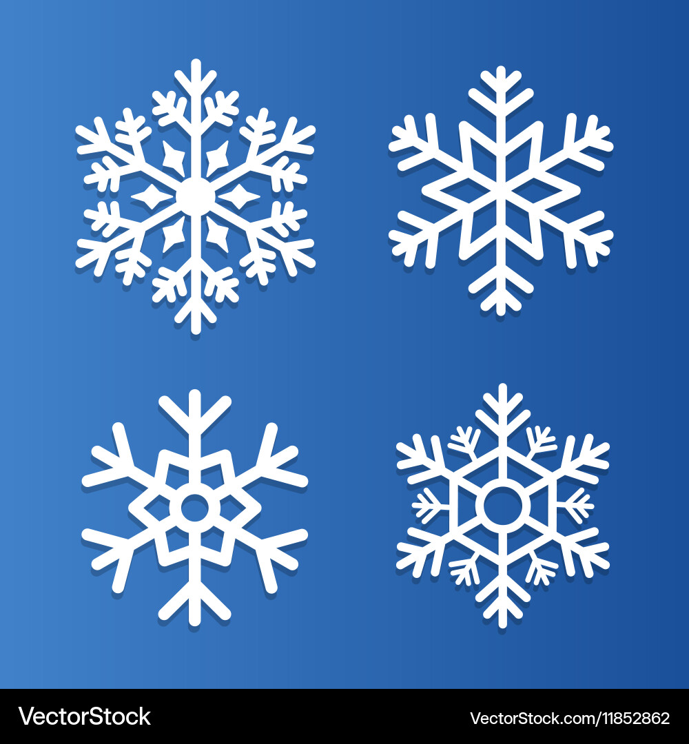 Snowflake Icon Set vector image