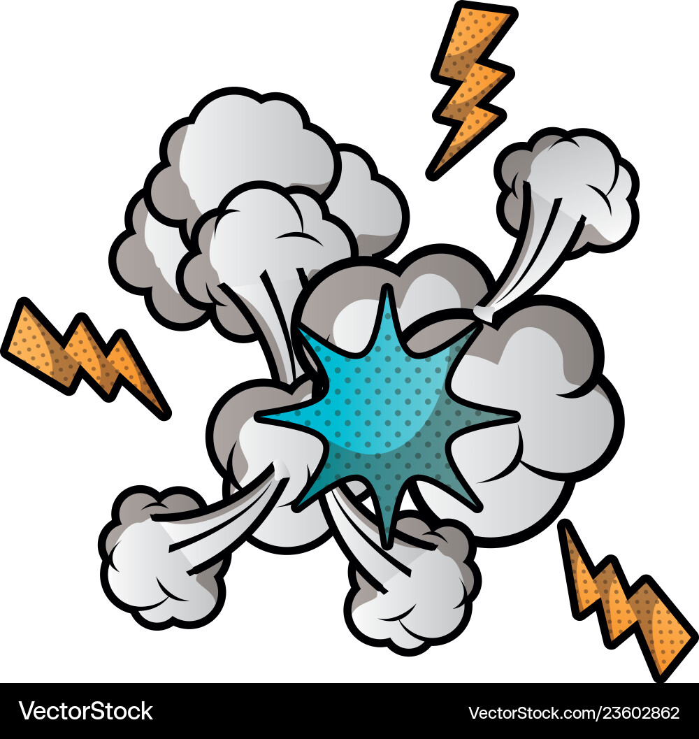 Speech Bubble with Cloud and Thunder vector image