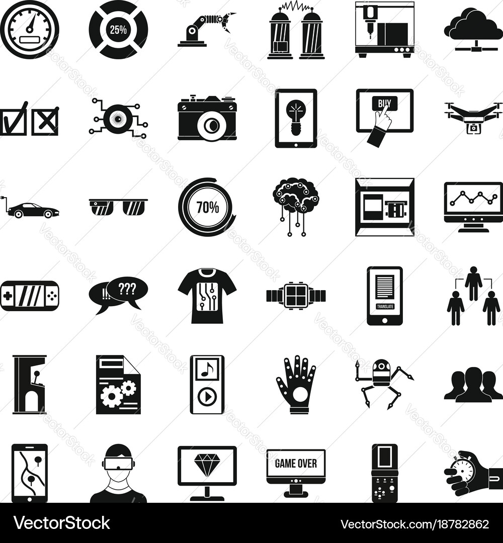 Touching icons set simple style vector image