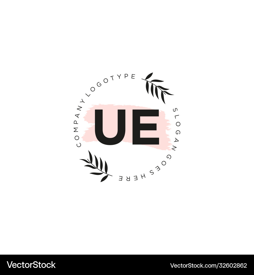 Ue letter logo icon design template elements Vector Image