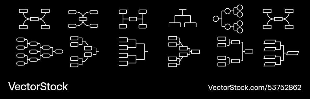 White tournament chart structure in minimalistic vector image