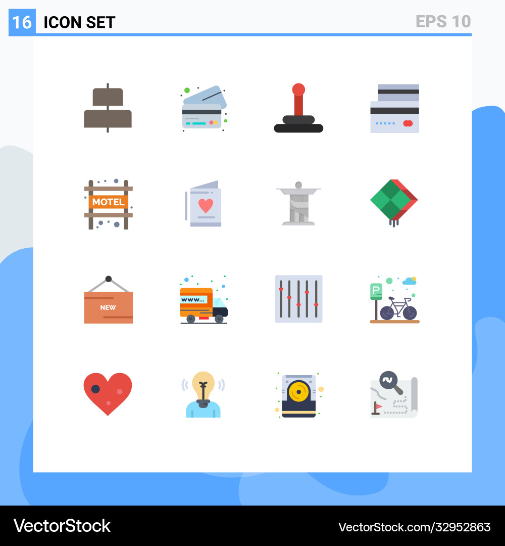 16 universal flat colors set for web and mobile Vector Image