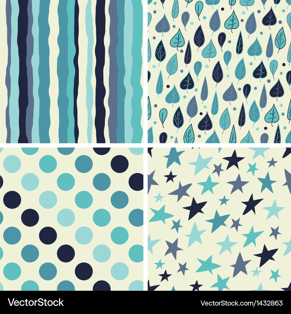 A set of four seamless patterns vector image