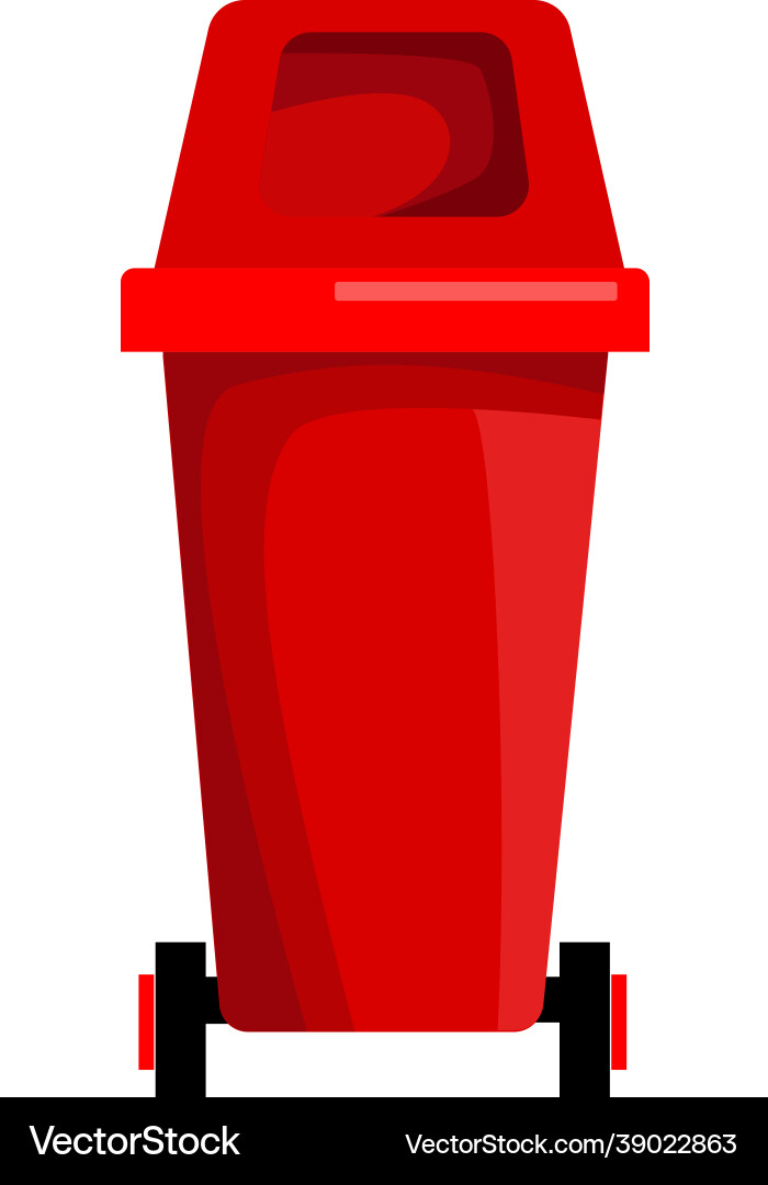 An empty red container for separate garbage Vector Image