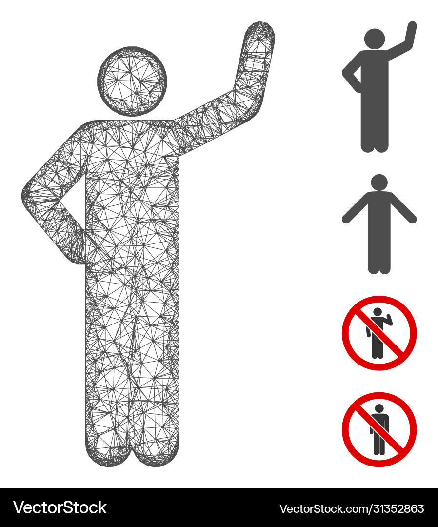 Assurance pose web mesh Assurance pose web mesh vector image