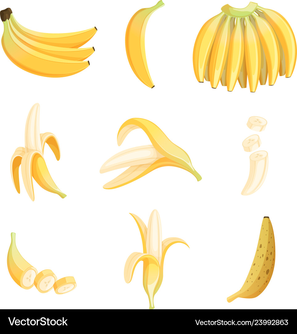 Banana Cartoon Früchte halb Appetit Dessert Banana Cartoon Früchte halb Appetit Dessert vektorbild