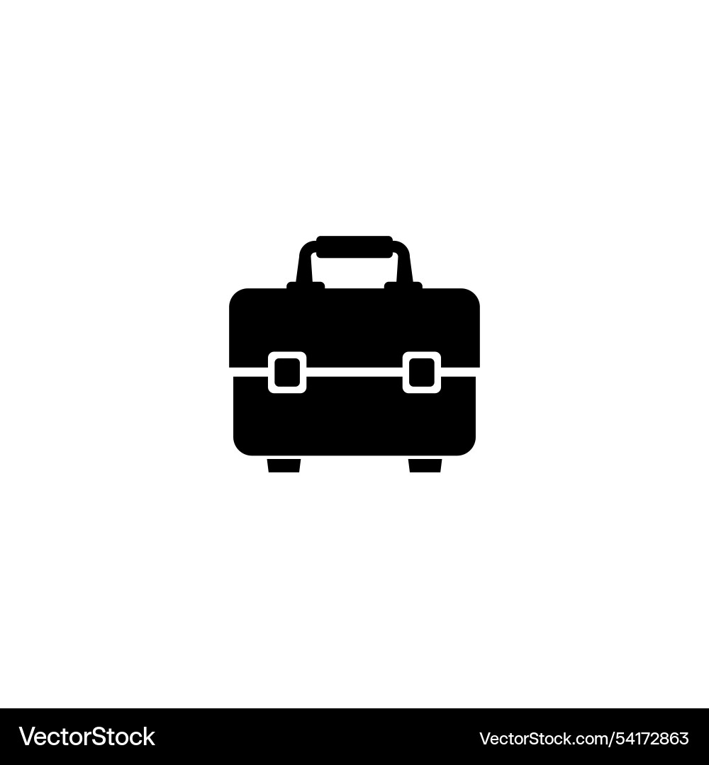 Black and white icon of a toolbox with handle Black and white icon of a toolbox with handle vector image