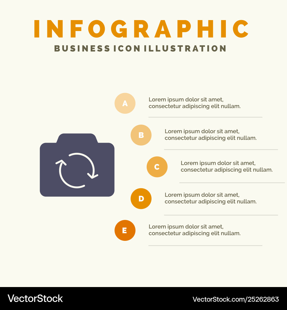 Camera refresh basic ui solid icon infographics 5 Vector Image