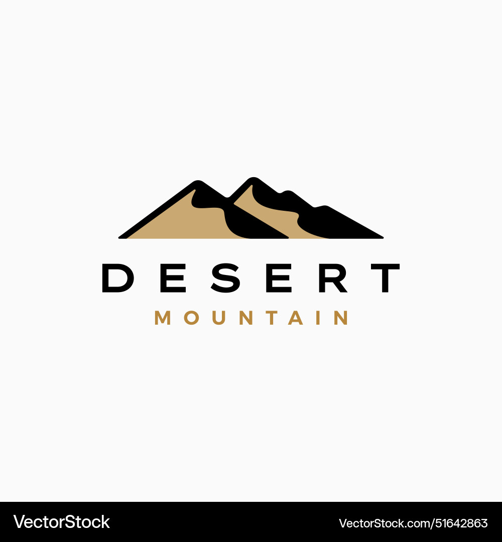 Desert mountain logo icon Royalty Free Vector Image
