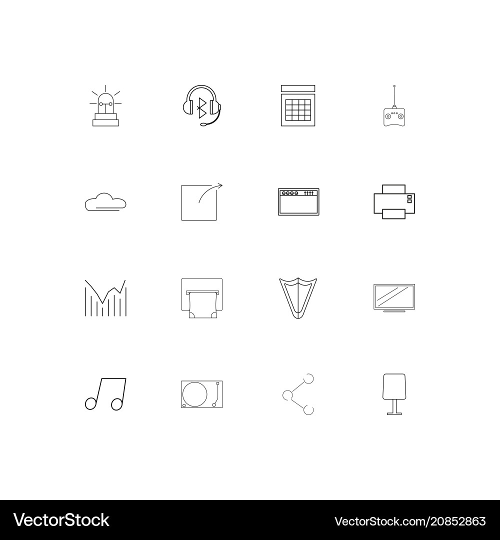 Devices linear thin icons set outlined simple vector image