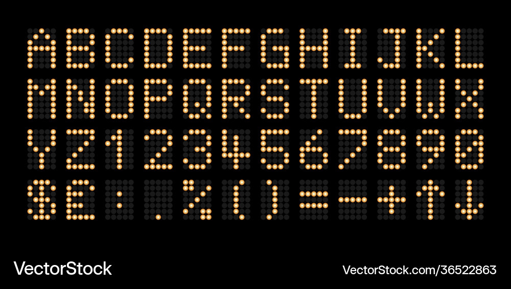 Display letters and figures sympols set typeface Display letters and figures sympols set typeface vector image
