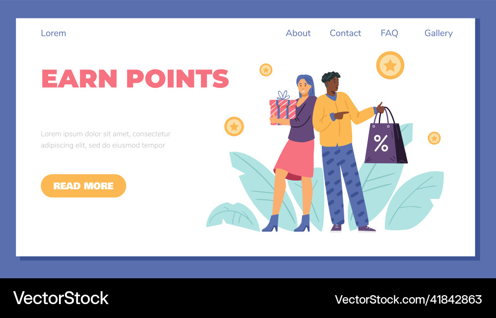 Earn points with reward program flat Vector Image