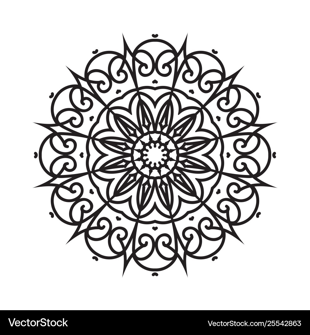 Floral round decorative symbol ethnic Floral round decorative symbol ethnic vector image