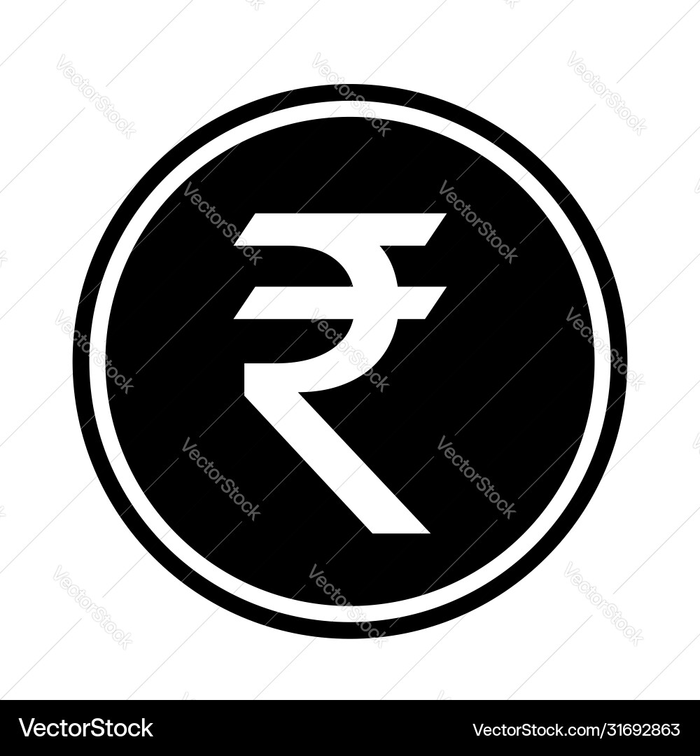 Indische Rupie Symbol Zeichen Indische Rupie Symbol Zeichen vektorbild