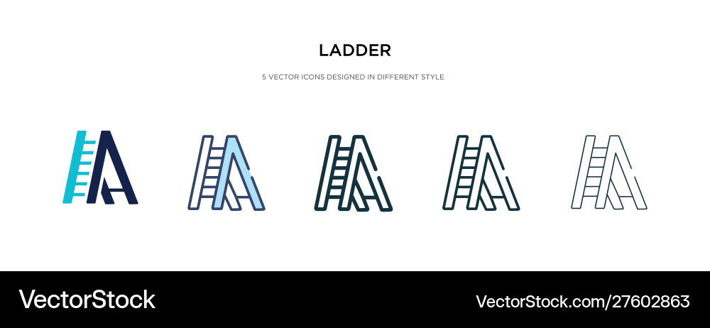 Ladder icon in different style two colored Ladder icon in different style two colored vector image