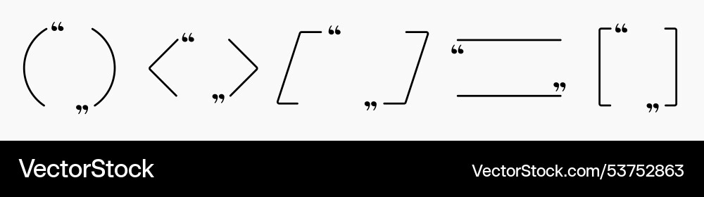 Minimalistic set of quote borders without text vector image