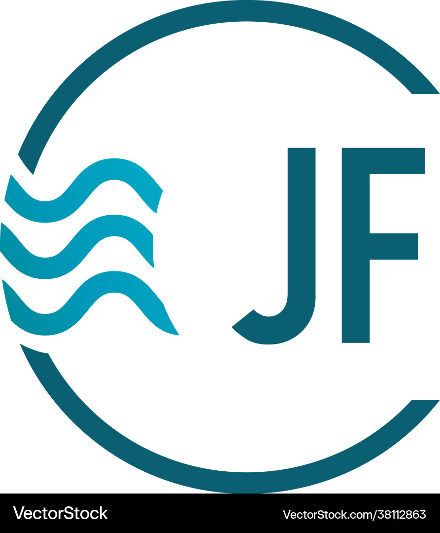 Original Buchstaben jf Wasser kreative Logo Design Original Buchstaben jf Wasser kreative Logo Design vektorbild