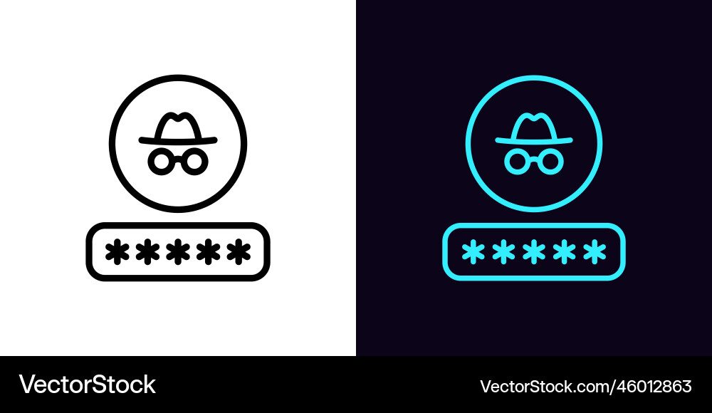 Outline password icon with editable stroke input Outline password icon with editable stroke input vector image