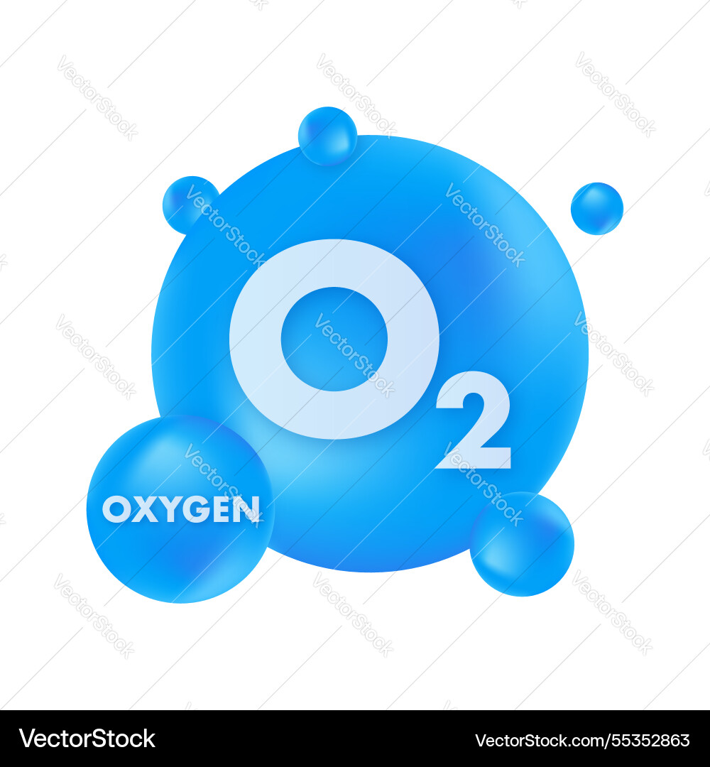 Oxygen molecule o2 with surrounding atoms forming Oxygen molecule o2 with surrounding atoms forming vector image