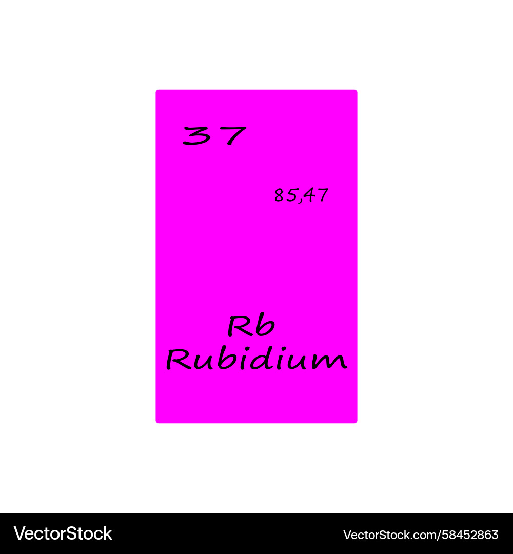 Rubidium Atomic Block - Element 37 Vector Image