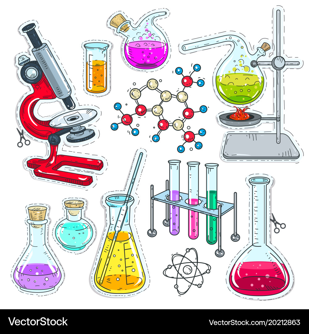 Science Lab Icon Set Royalty Free Vector Image