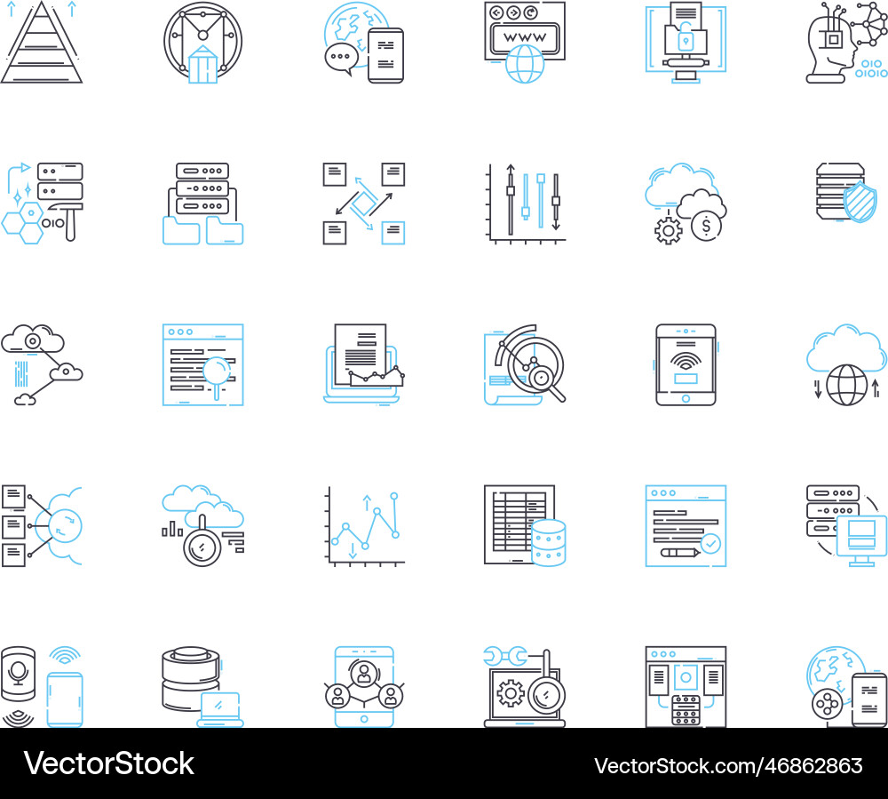 Web Kreation lineare Icons setzen Design-Entwicklung Web Kreation lineare Icons setzen Design-Entwicklung vektorbild