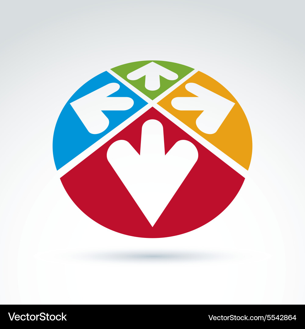 3d abstract emblem with multidirectional arrows vector image
