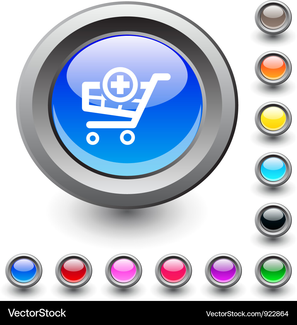 Add to cart round button Vector Image