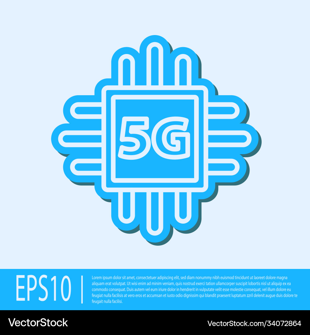 Blue Line Computerprozessor 5g mit Mikroschaltungen Blue Line Computerprozessor 5g mit Mikroschaltungen vektorbild