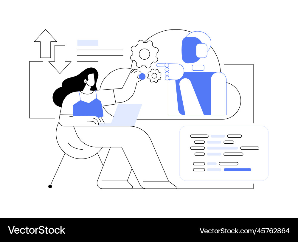 Cloud robotics abstract concept Cloud robotics abstract concept vector image