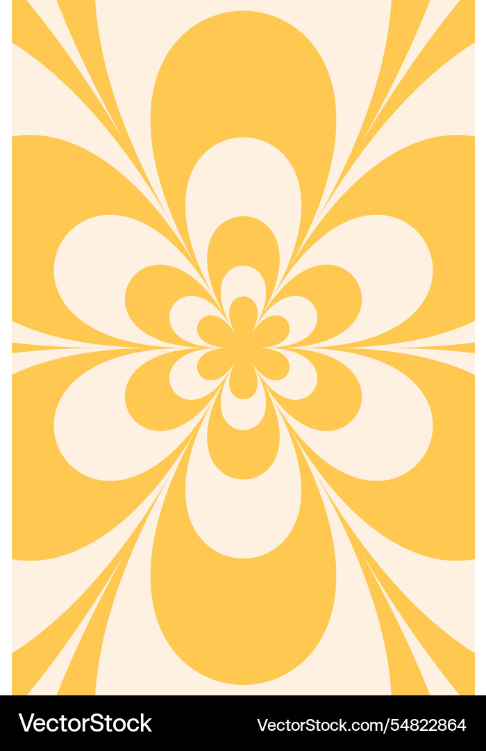Concentric infinite flower groovy pattern Vector Image