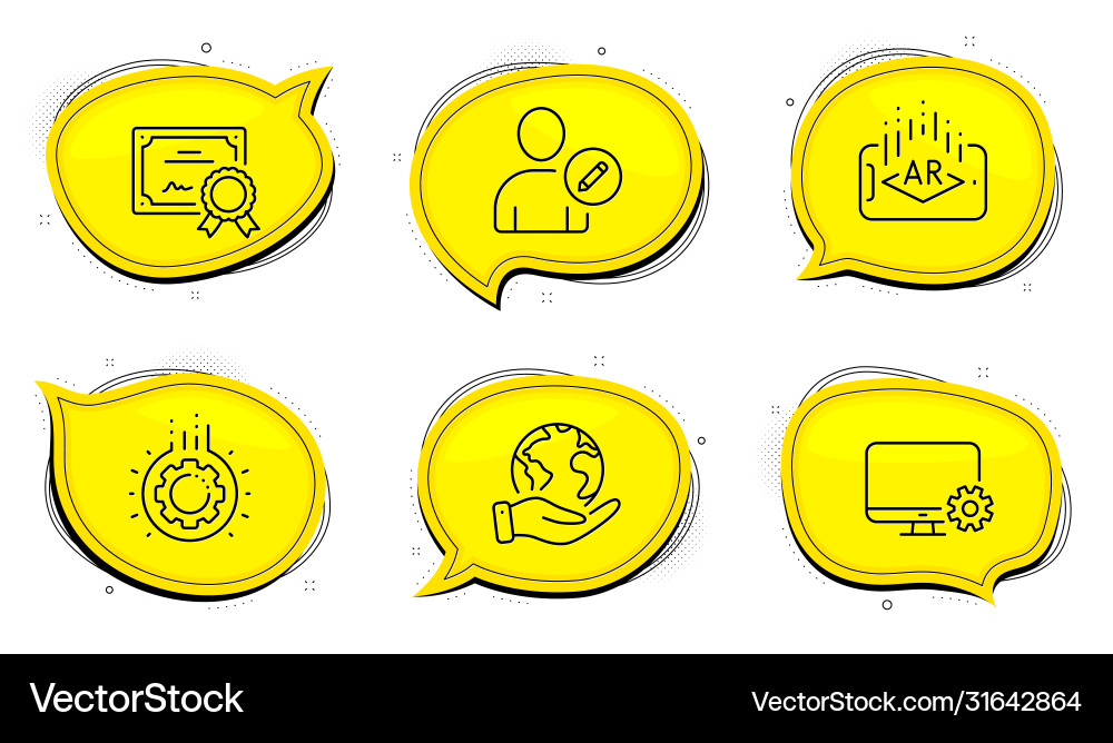 Edit user monitor settings and augmented reality Vector Image
