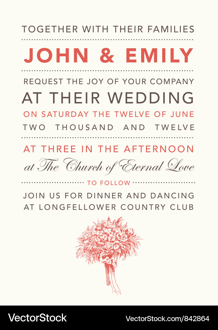 Elegant Wedding Invitation Vector Image
