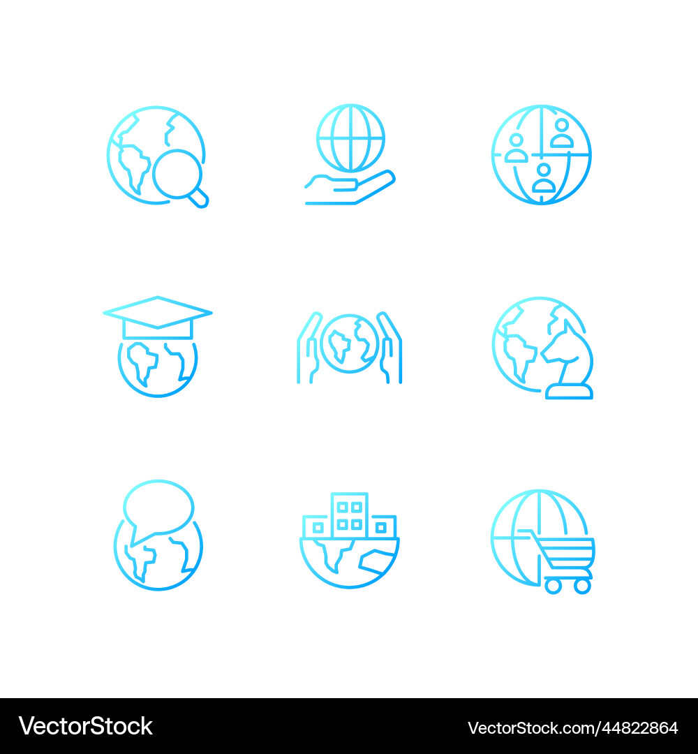 Global relationships pixel perfect gradient Global relationships pixel perfect gradient Vector Image