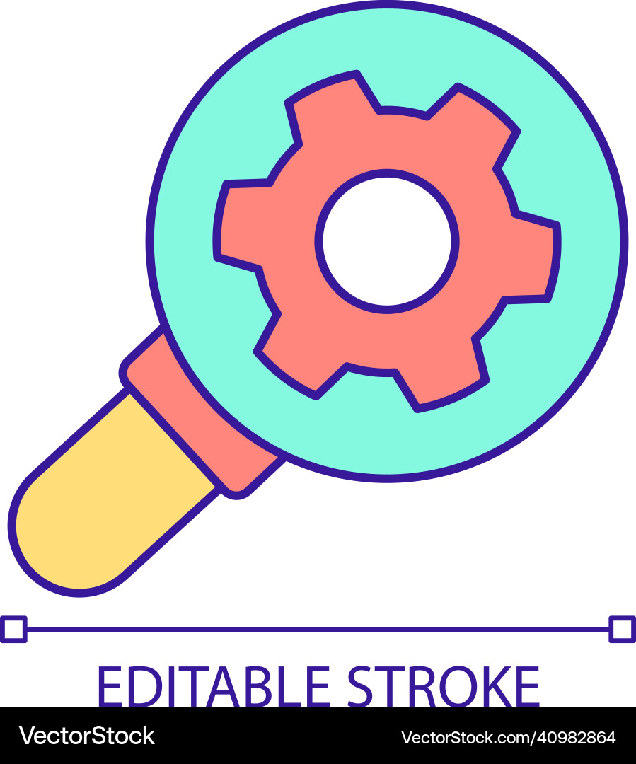 Mechanism setting checkup rgb color icon Mechanism setting checkup rgb color icon Vector Image