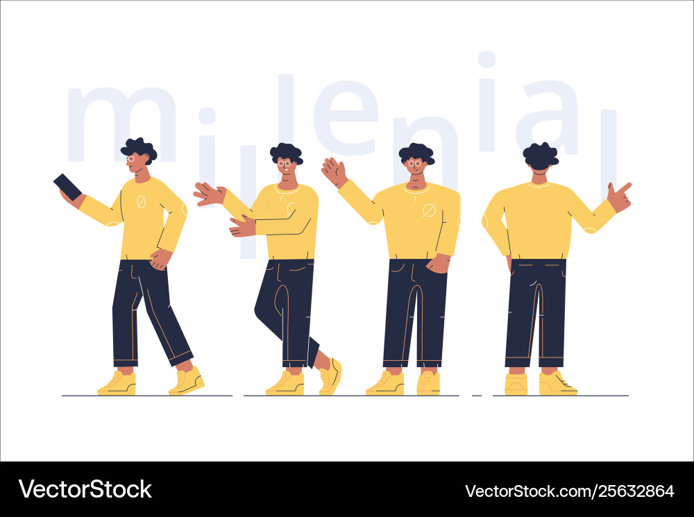 Men characters showing different gesture Men characters showing different gesture vector image