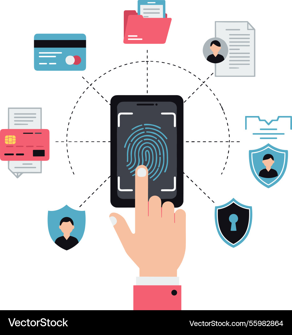 Minimalist fingerprint authentication Vector Image