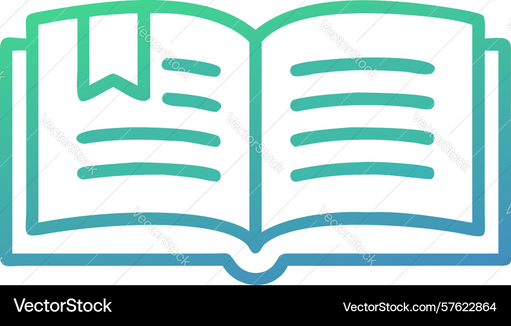 Opened book reading flat icon design generative ai vector image