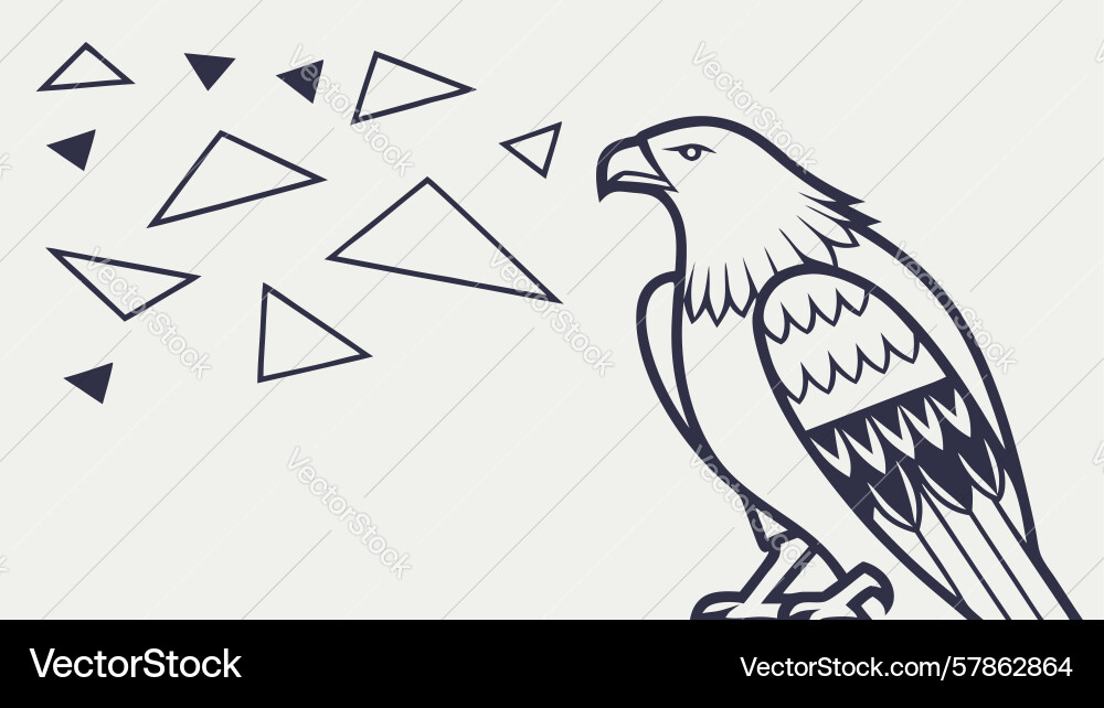 Powerful eagle soaring with abstract lines design Vector Image