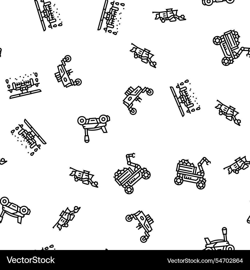 Robot harvests automation seamless pattern Robot harvests automation seamless pattern Vector Image