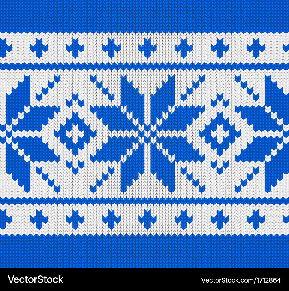 Scandinavian Knitted Snowflake Pattern vector image