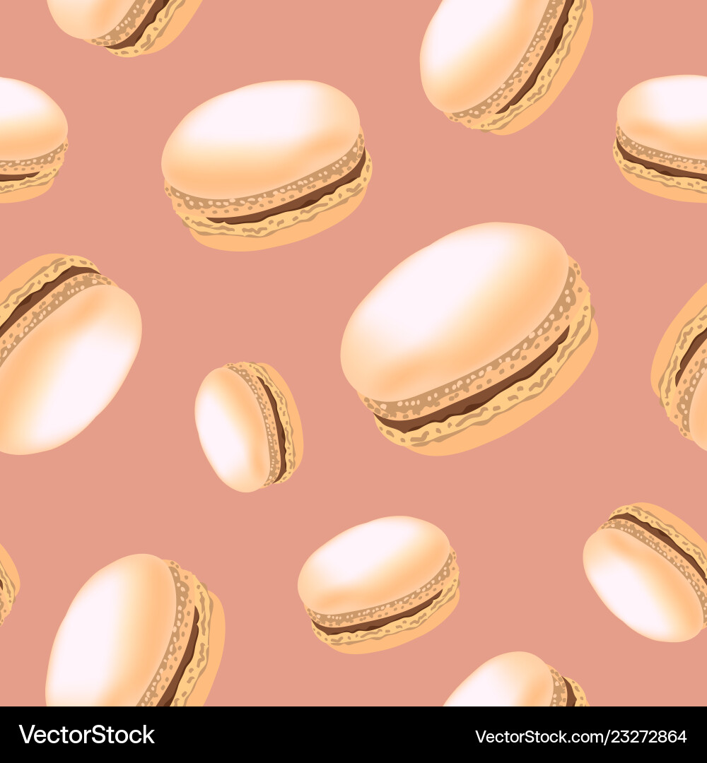 Seamless pattern with colorful macaroon cookies Seamless pattern with colorful macaroon cookies vector image