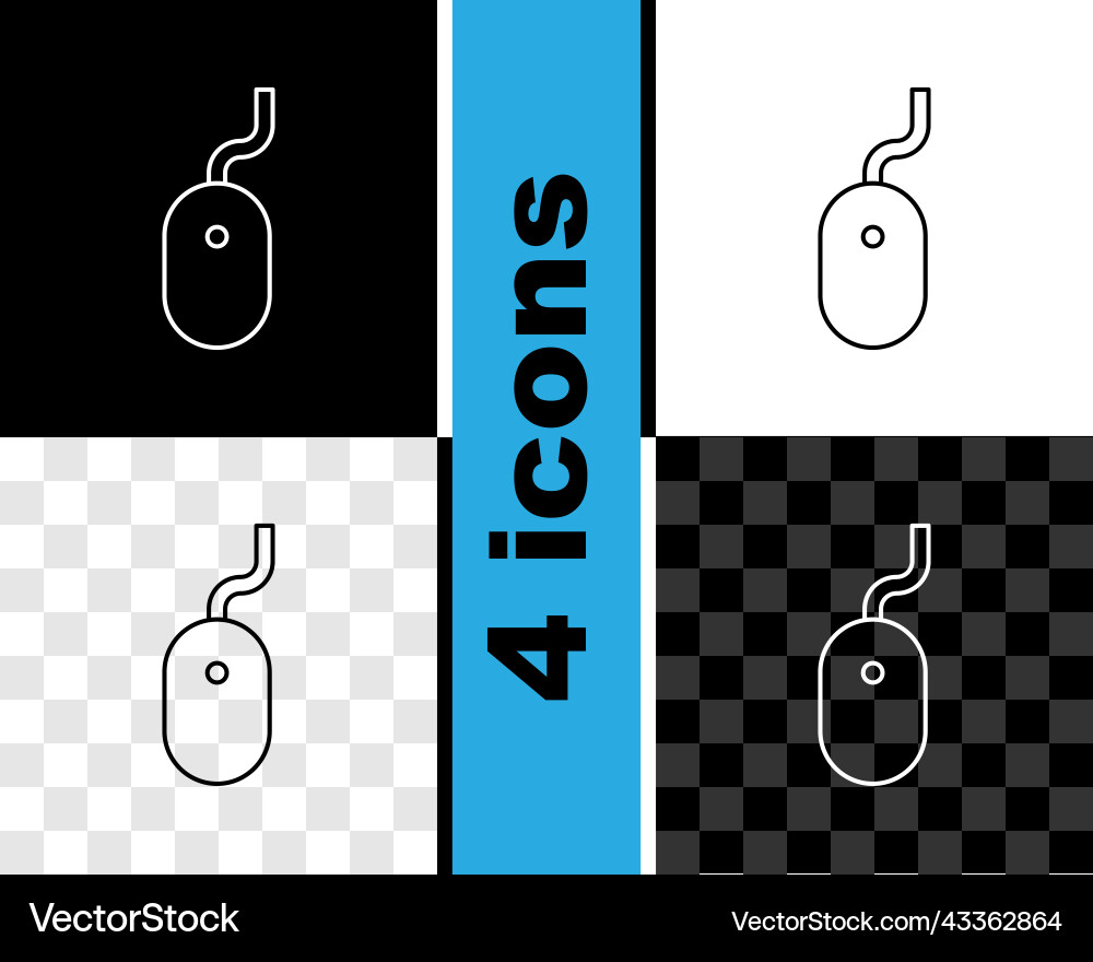 Set line computer mouse icon isolated on black Set line computer mouse icon isolated on black Vector Image