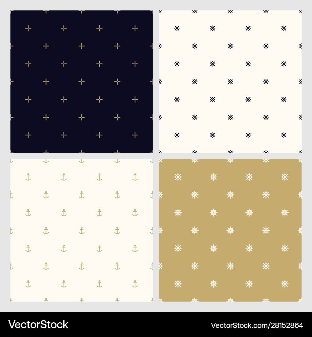 Set seamless minimalistic stylish patterns Set seamless minimalistic stylish patterns vector image