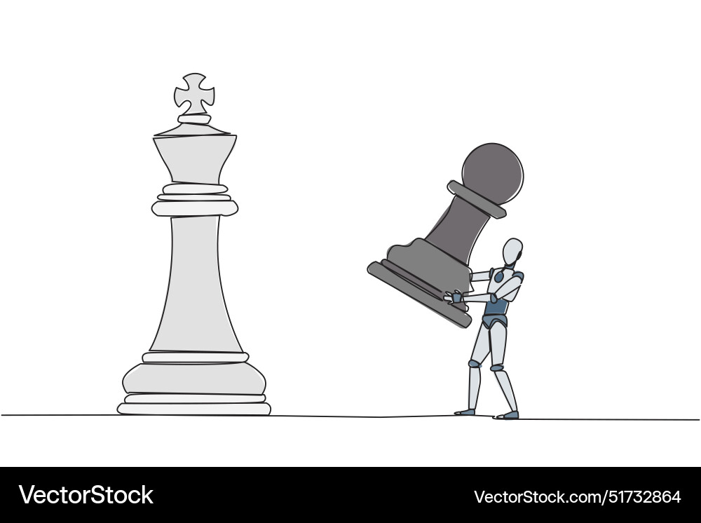 Single continuous line drawing smart robotic Single continuous line drawing smart robotic vector image